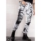 Kingz Beyaz Üzerine Siyah Lekeli Kot Pantolon