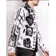 Kingz Hellraiser Baskılı Yamalı Beyaz Kot Ceket