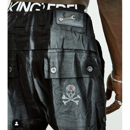 Kingz Siyah Sisli Kot Pantolon