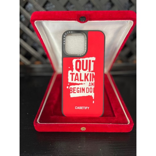 iPhone 14 Pro Max Quit Talking and Begin Doing Desenli Telefon Kılıfı