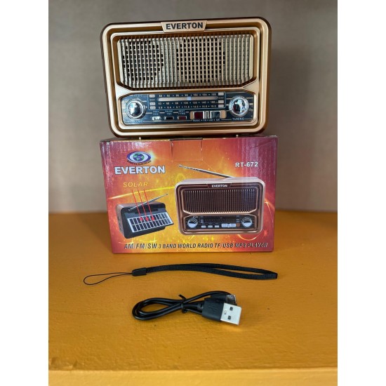 Everton RT-672 Solar Enerjili Taşınabilir Radyo ve MP3 Çalar