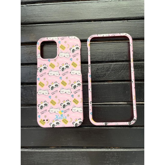 iPhone 12G Pro Kedi ve Panda Desenli Telefon Kılıfı