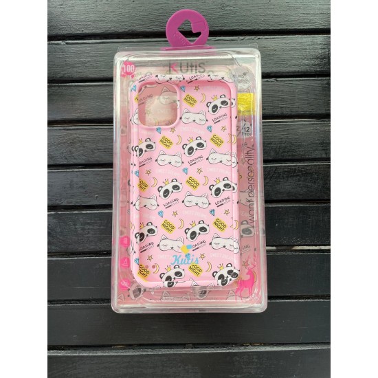 iPhone 12G Pro Kedi ve Panda Desenli Telefon Kılıfı