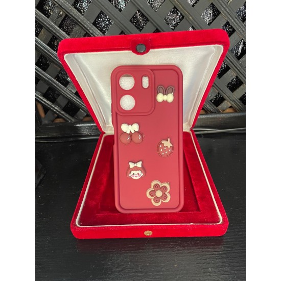 Xiaomi RM 13 C Silikon Kiraz & Çilek & Çiçek Desenli Telefon Kılıfı