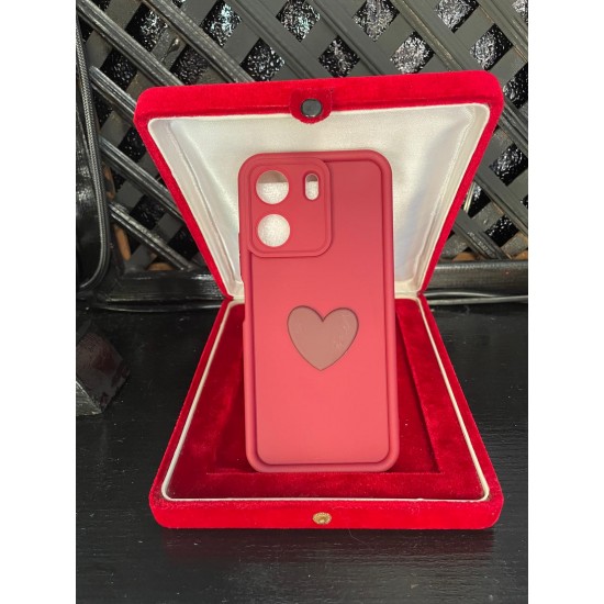 Xiaomi RM 13 C Silikon Kalp Desenli Telefon Kılıfı