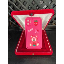 iPhone 11 Çilek ve Ayı Desenli Telefon Kılıfı