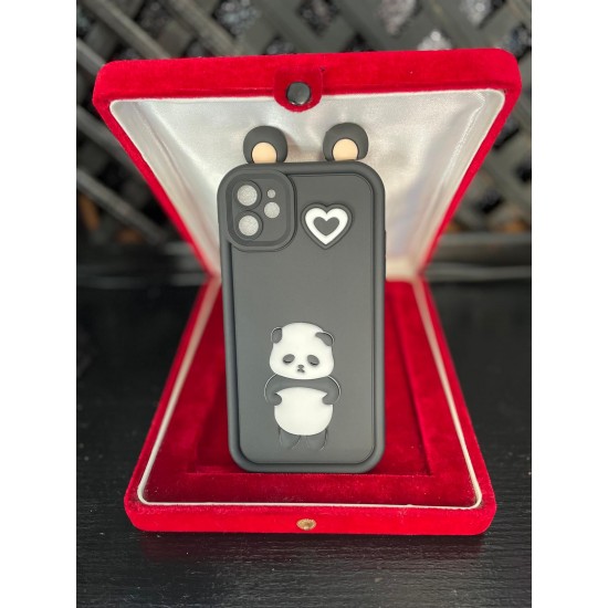 iPhone 11 Panda ve Kalp Desenli Telefon Kılıfı iPhone 11 Panda ve Kalp Desenli Telefon Kılıfı