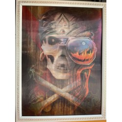 Üç Boyutlu Hologram Kuru Kafalı Tablo