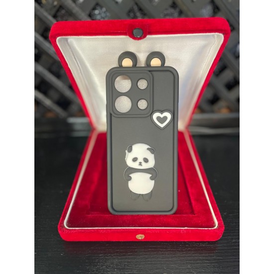 Xiaomi RM Note 13 4G Silikon Panda Desenli Telefon Kılıfı