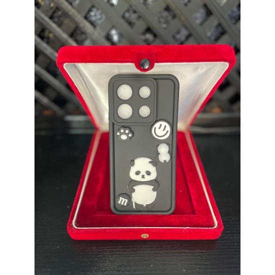 Xiaomi RM Note 13 Pro 5G Silikon Panda Desenli Telefon Kılıfı