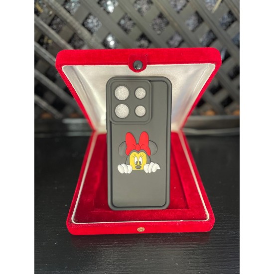Xiaomi RM Note 13 Pro 5G Silikon Minnie Mouse Desenli Telefon Kılıfı