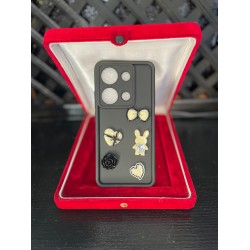 Xiaomi RM Note 13 Pro 4G Silikon Kalp & Gül & Tavşan Desenli Telefon Kılıfı