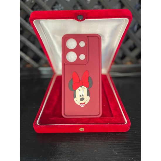 Xiaomi RM Note 13 Pro 4G Silikon Minnie Mouse Desenli Telefon Kılıfı
