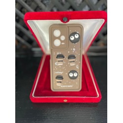 Xiaomi RM Note 12 Pro 5G Silikon Caffee Desenli Kahverengi Telefon Kılıfı